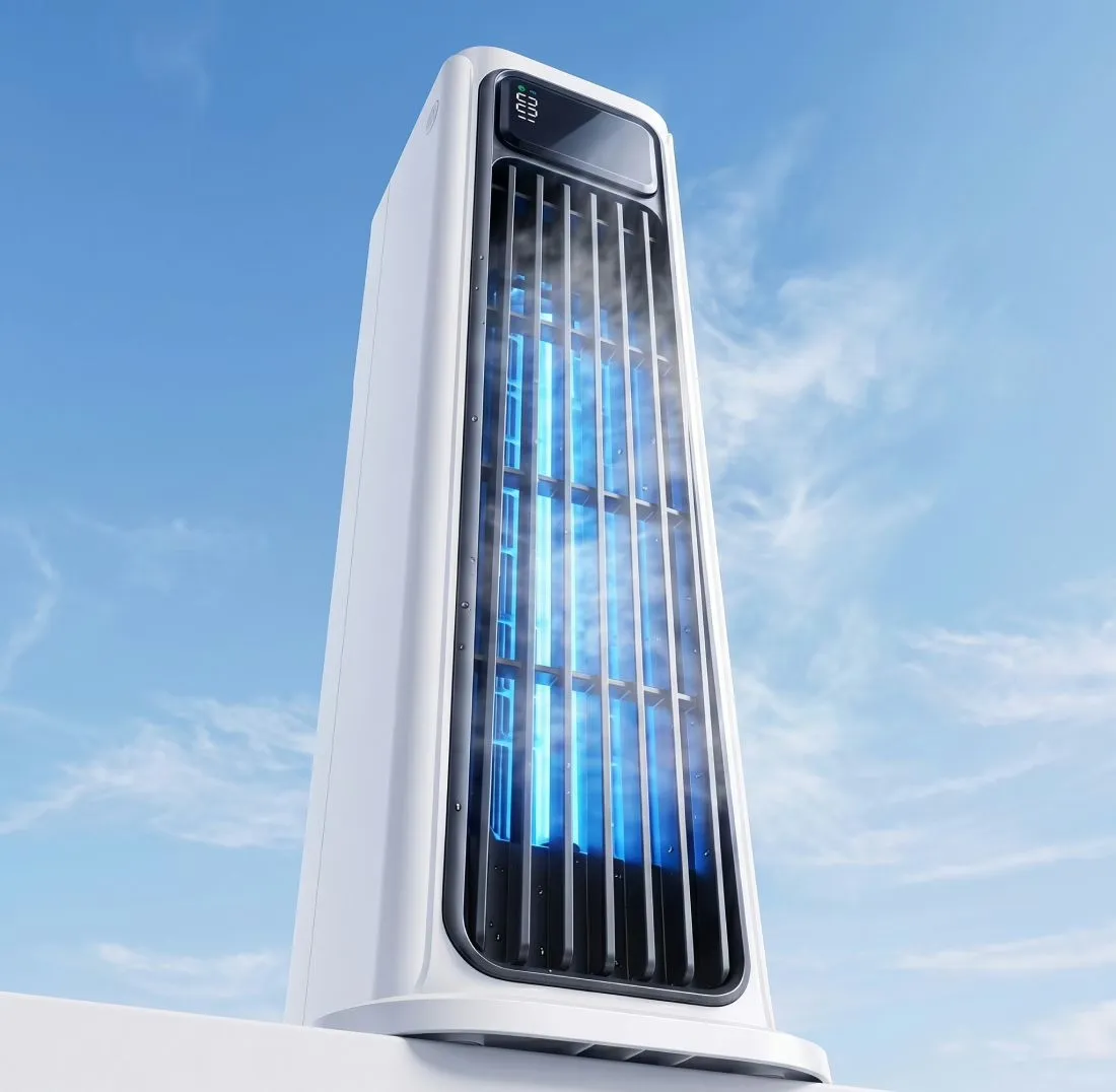 AirZuma — mobiele luchtkoeler zonder bladen in gebruik